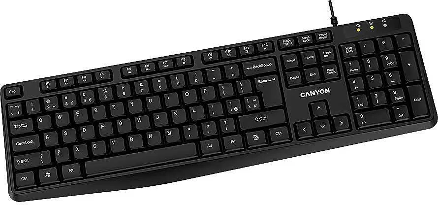 CANYON klaviatūra KB-1 UK, laidinė, juoda