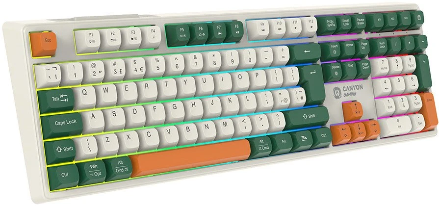CANYON klaviatūra Shadder GKW-11 Mech RGB UK/US Wireless Baltas