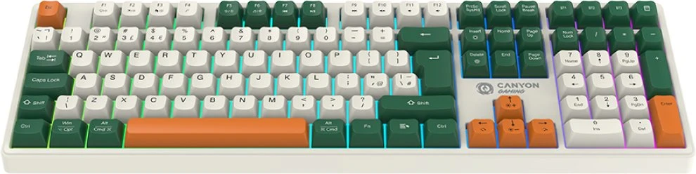CANYON klaviatūra Shadder GKW-11 Mech RGB UK/US Wireless Baltas