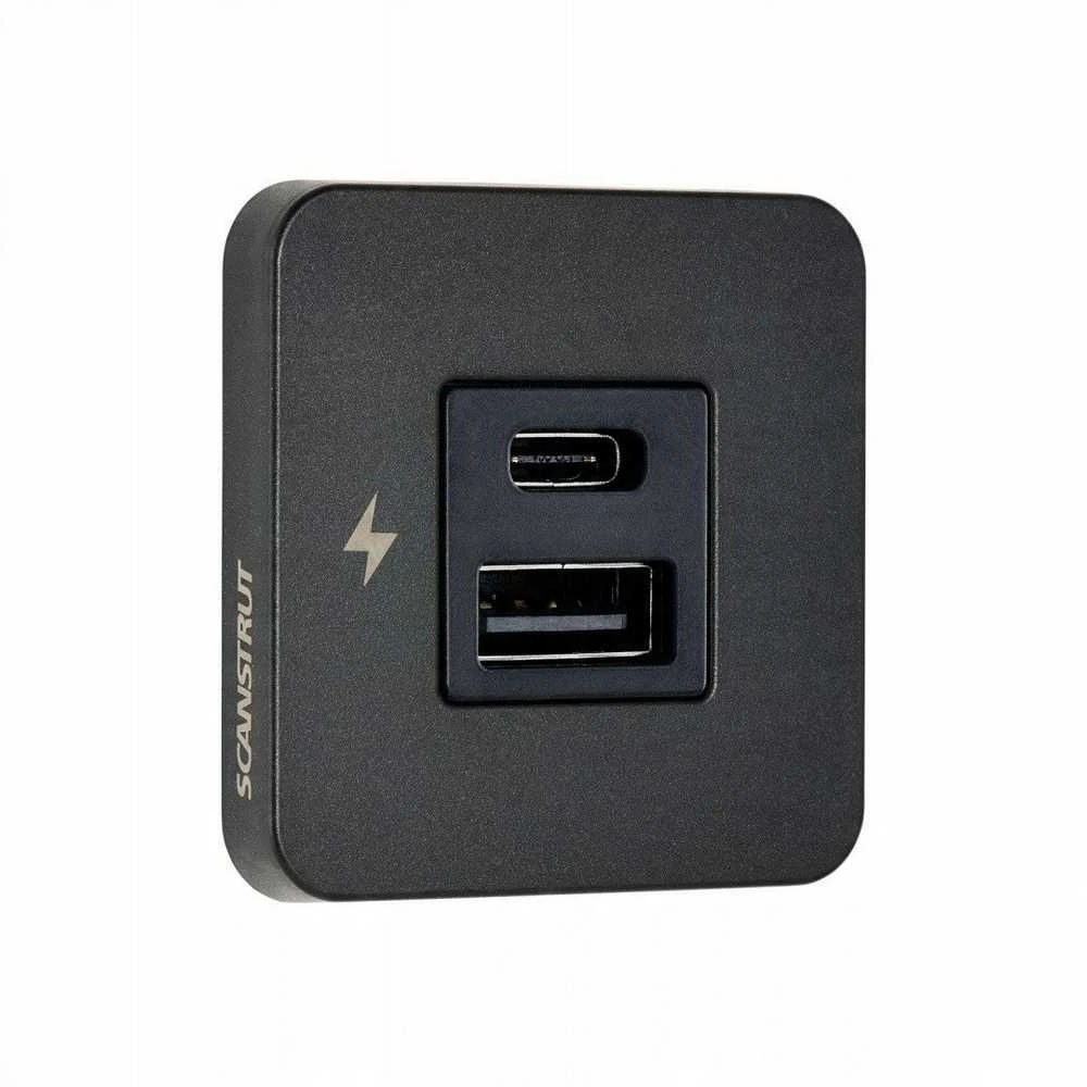 Canyon įkroviklis USB-A/C įkrovimo lizdas 36W 12/24V Scanstrut SC-TILE-10
