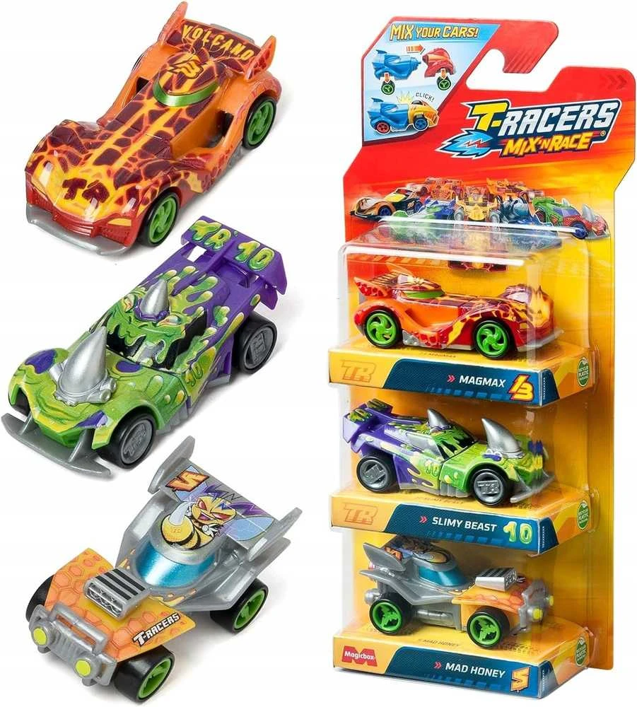 Canyon T-Racers Mix'N lenktyninių automobilių lenktyninių automobilių rinkinys iš 3 transporto priemonių