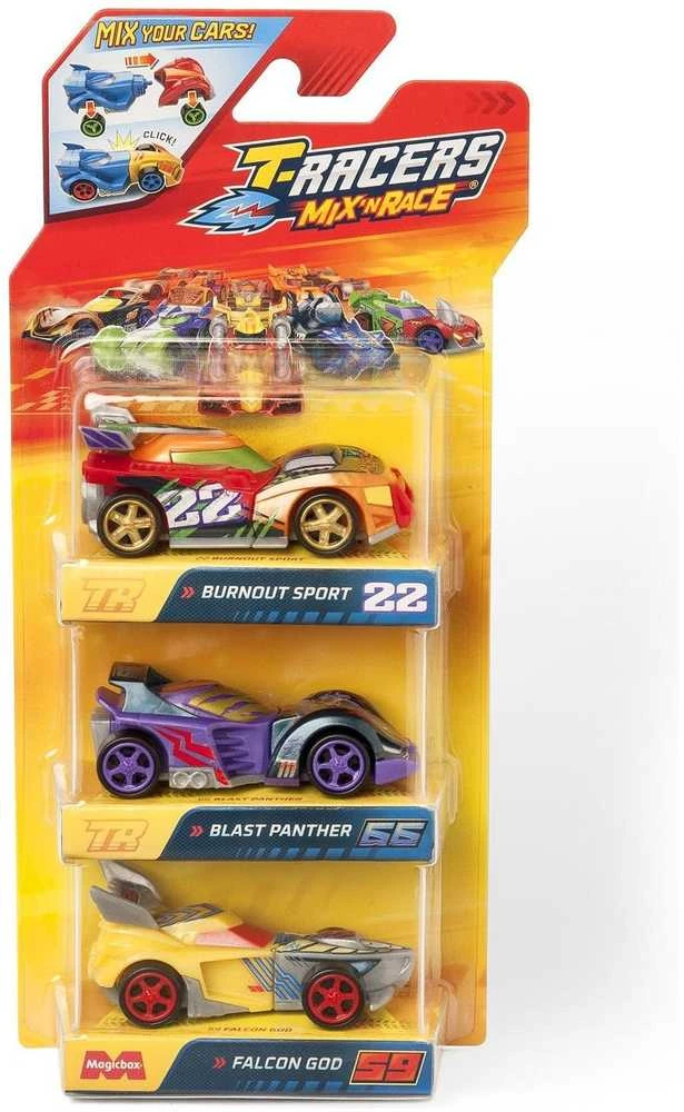 Canyon T-Racers Mix'N lenktyninių automobilių lenktyninių automobilių rinkinys iš 3 transporto priemonių
