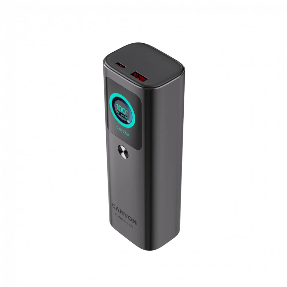CANYON įmontuojamas išorinis akumuliatorius OnPower 265 20000mAh 165W aliuminio tamsiai pilkas