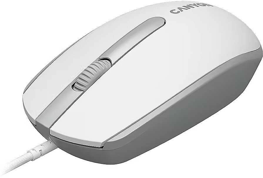 CANYON pelė M-10 su laidu balta pilka