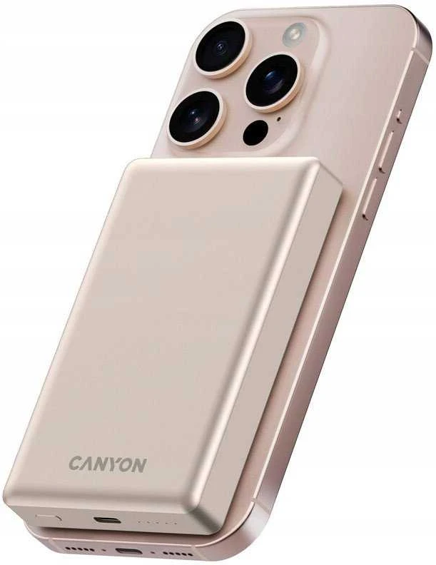 Canyon OnPower 510 slim MagSafe 10000 mAh PD 20W smėlio spalva