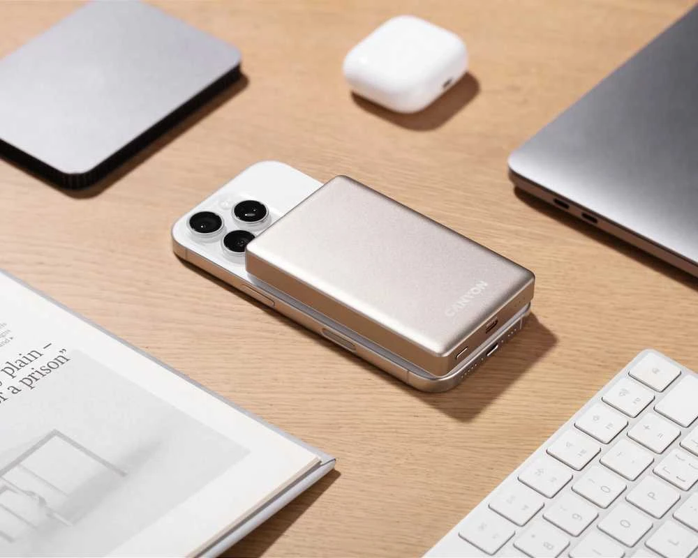 Canyon OnPower 510 slim MagSafe 10000 mAh PD 20W smėlio spalva