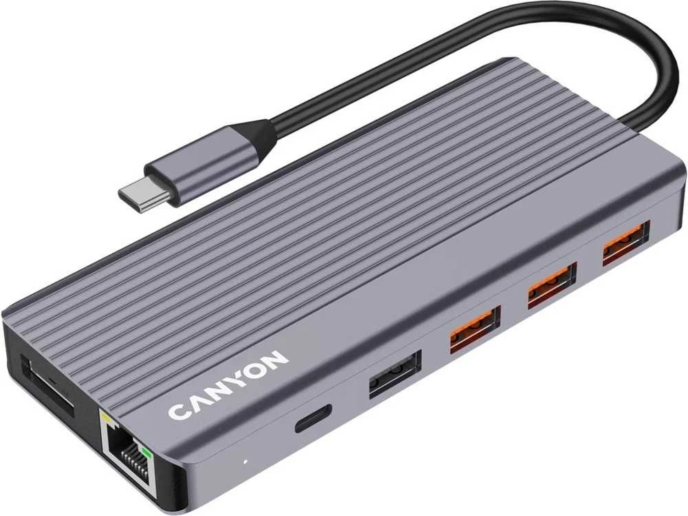 CANYON šakotuvas DS-16 13in1 4k USB-C pilkas