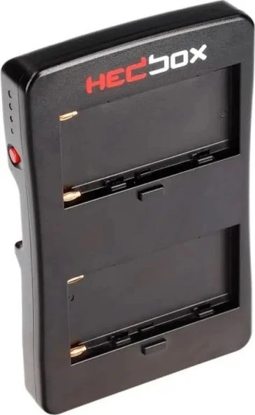 Canyon V-lock akumuliatoriaus adapterio plokštė, naudojanti 2x Sony NP-F, kad sukurtų 14,4 V V-Lock akumuliatorių, D-Tap išvestis