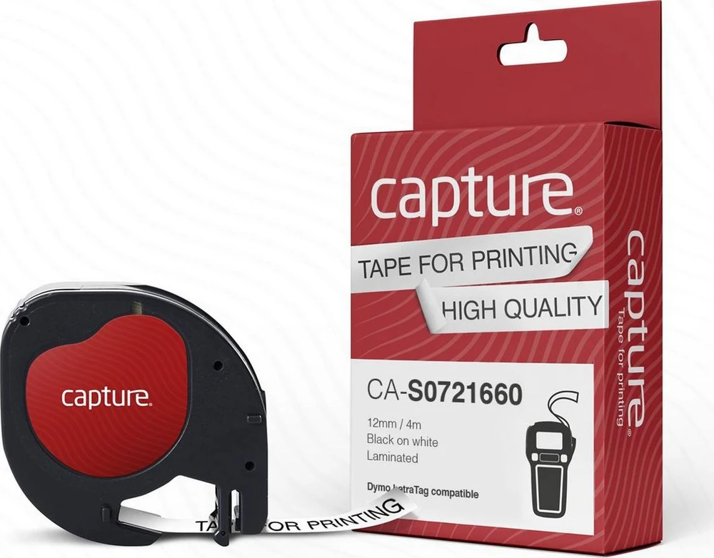 Capture 12mm x 4m Juodas on Baltas