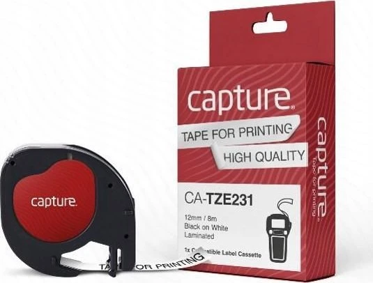 Capture 12mm x 4m Juodas on Baltas