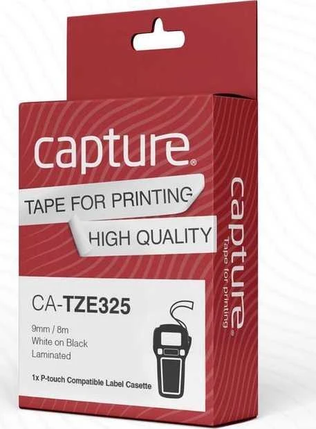 Capture 9mm x 8m Baltas on Juodas Tape