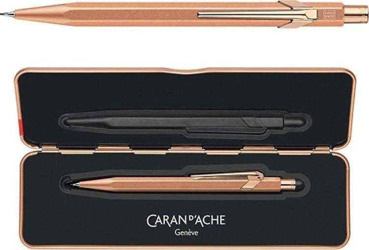 Caran d`Arche Ołówek automatinis CARAN D'ACHE 844 Brut Rose, dėžutėje, rožinė złoto