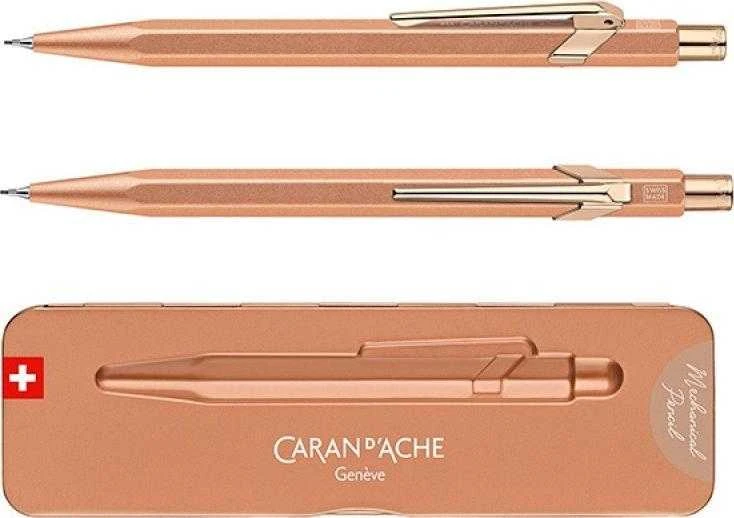 Caran d`Arche Ołówek automatinis CARAN D'ACHE 844 Brut Rose, dėžutėje, rožinė złoto