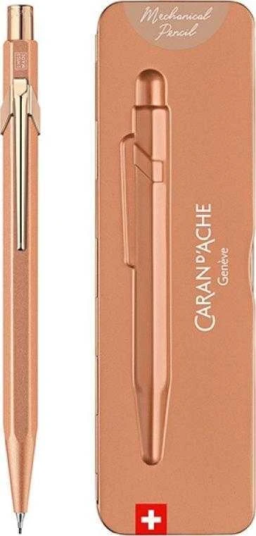 Caran d`Arche Ołówek automatinis CARAN D'ACHE 844 Brut Rose, dėžutėje, rožinė złoto