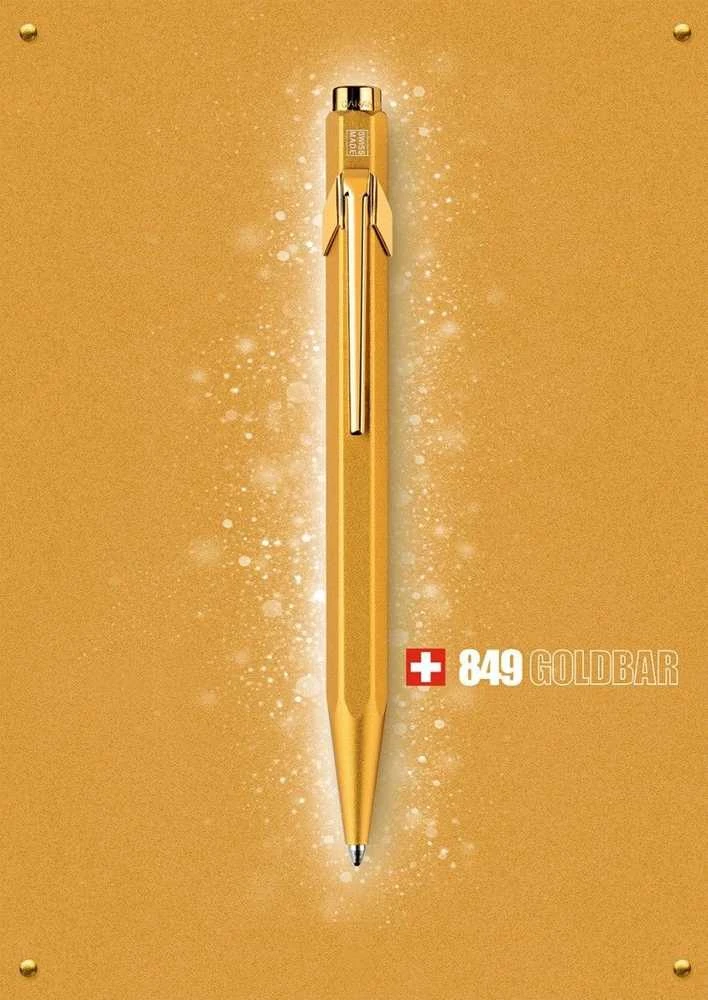 Caran d'Ache 849 Goldbar tušinukas, aukso spalvos