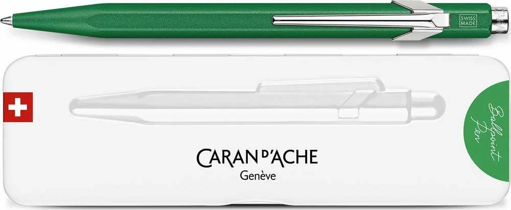 Žalias Caran d'Ache 849 Colormat-X tušinukas su dėklu