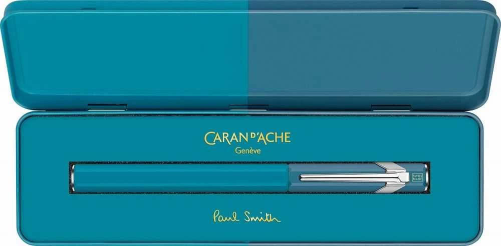 Caran D'ache Caran d`Arche Fountain Pen 849, Paul Smith Ed4, žalsvai mėlyna/plieninė F dėžutė