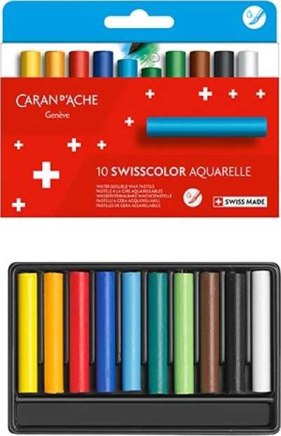 Caran d`Arche Karanas D 'Ache Swisscolor vaško čiaupai, kartono dėžutė, 10 vnt.
