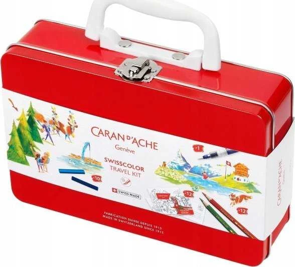 Caran d`Arche Metalinis dėklas su CARAN D'ACHE Swisscolor pieštukais