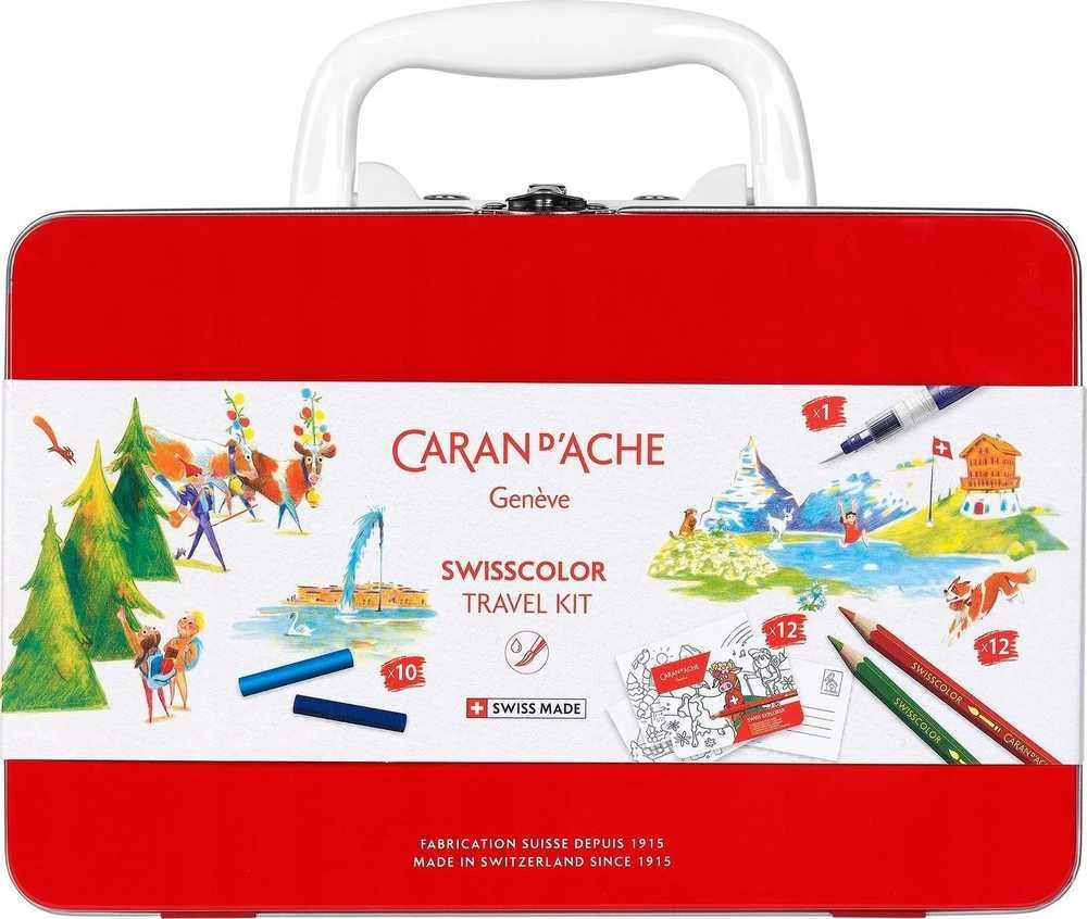 Caran d`Arche Metalinis dėklas su CARAN D'ACHE Swisscolor pieštukais