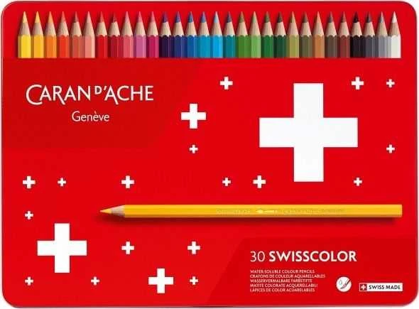 Caran D'ache Caran d`Arche Pieštukai Swisscolor Aquarelle spalvų mišinys 30 vnt