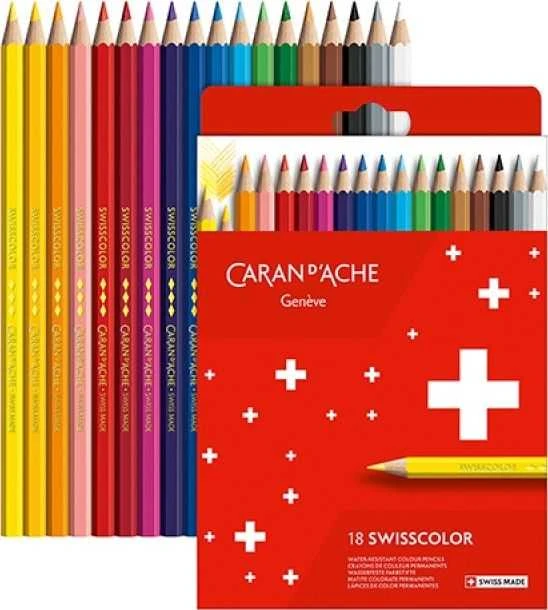Caran d`Arche CARAN D'ACHE Swisscolor pieštukai, kartoninė dėžutė, 18 vnt.