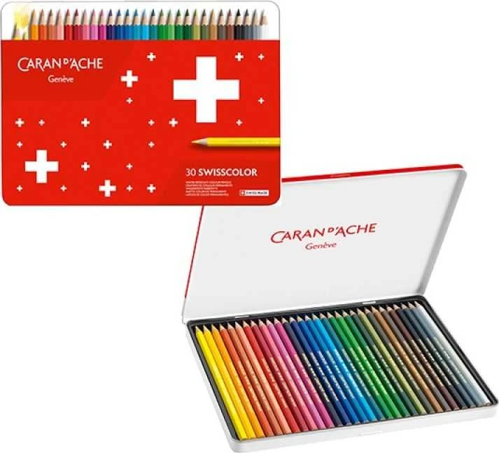 Caran d`Arche CARAN D'ACHE Swisscolor pieštukai, metalinė dėžutė, 30 vnt.