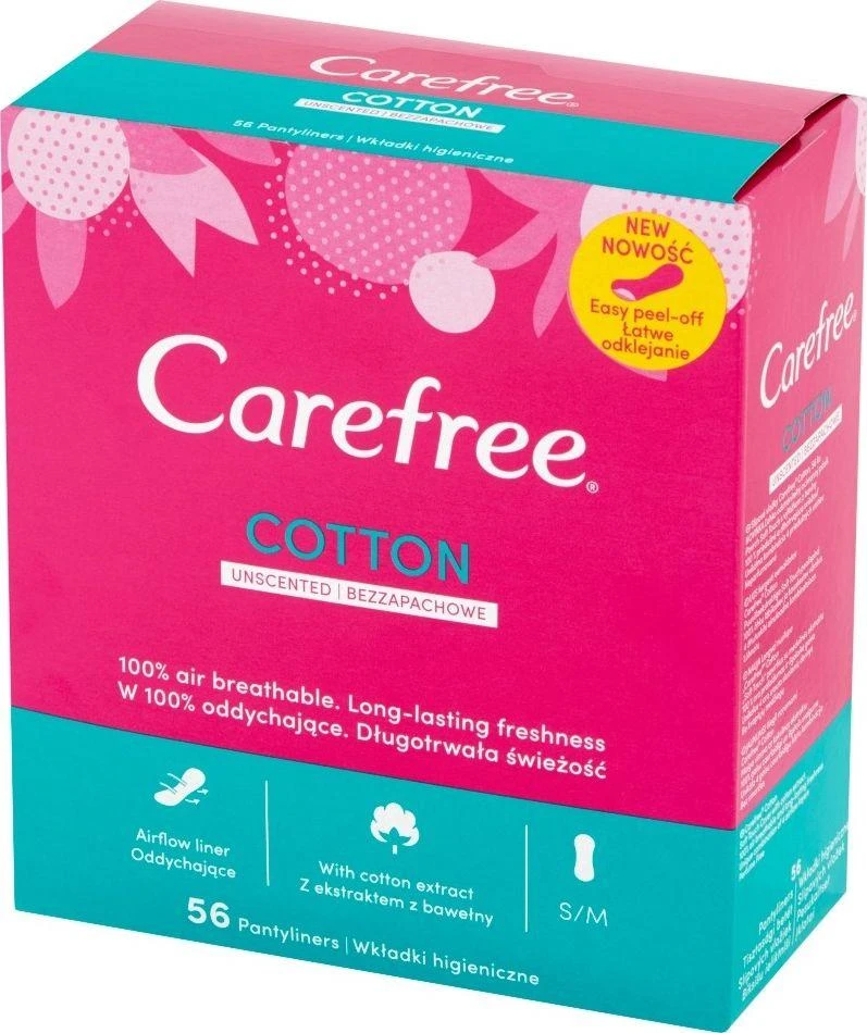 Carefree Carefree Cotton Uscented kelnaičių įklotai - bekvapiai 1vnt.-56vnt.