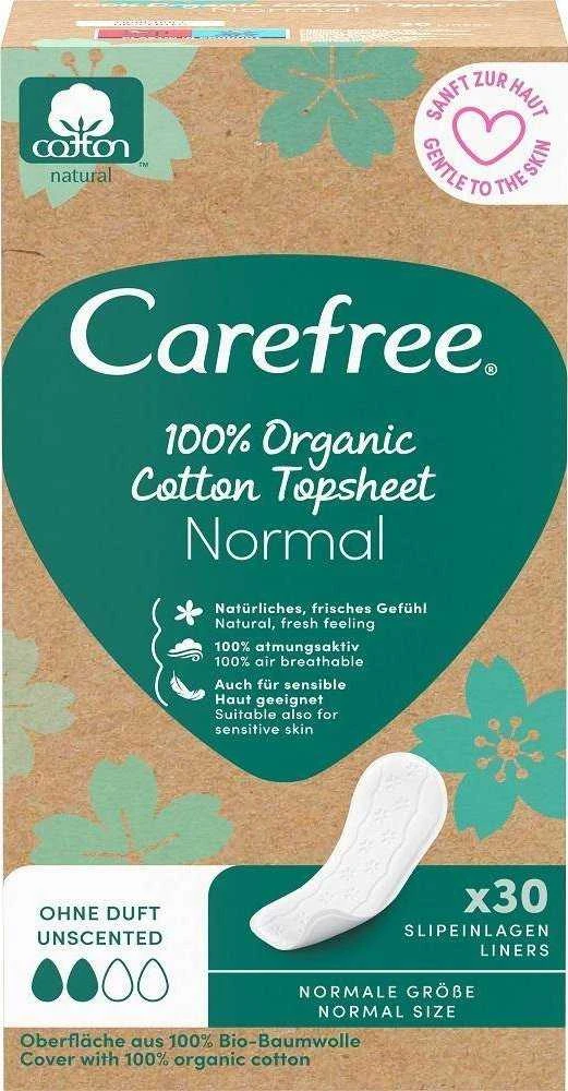 Carefree Organic Cotton Normal kelnaičių įklotai 30vnt