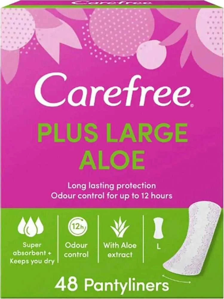 Carefree Plus Dideli higieniniai įklotai Aloe Vera Scent 48 vnt.