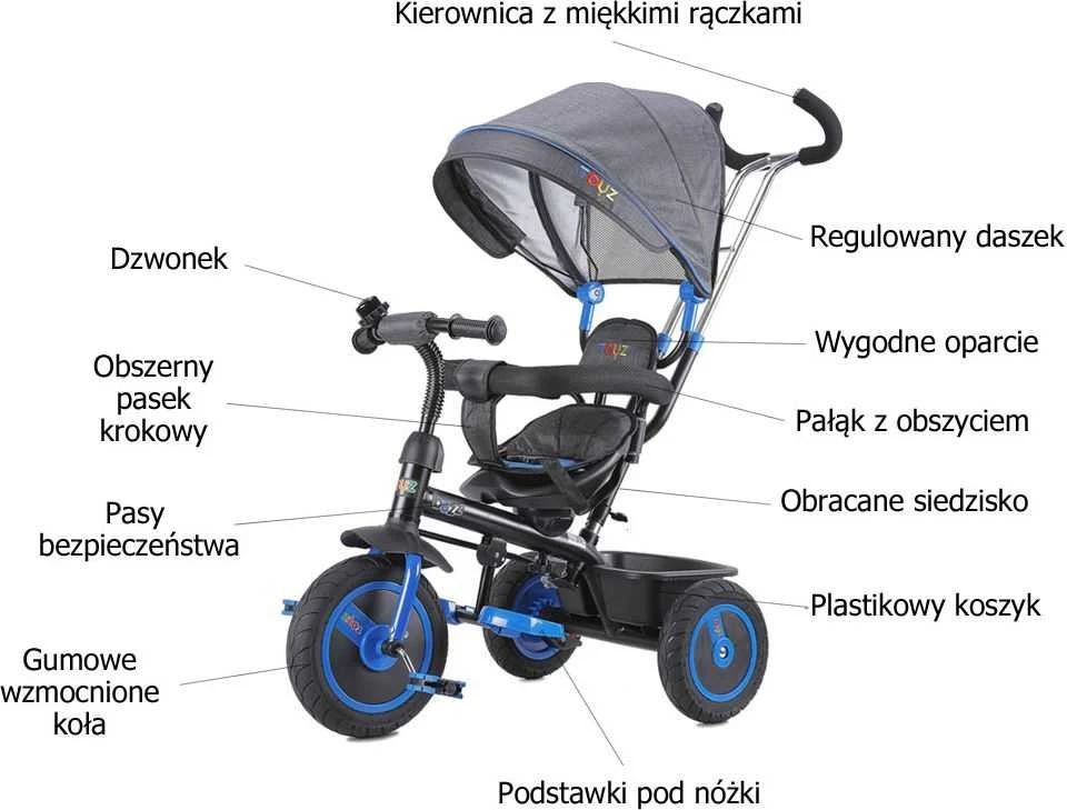 Triratukas Toyz Buzz, raudonas - pilkas