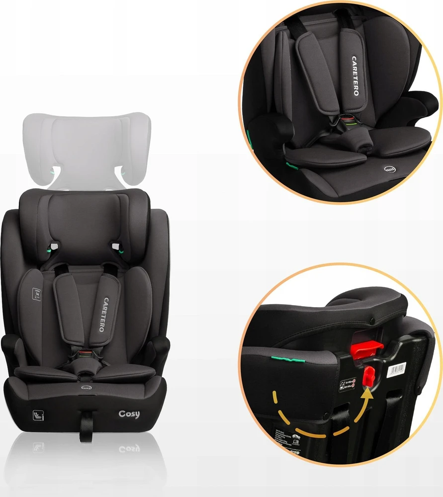 Caretero Cozy - autokėdutė 76-150 cm | žalsvai mėlyna