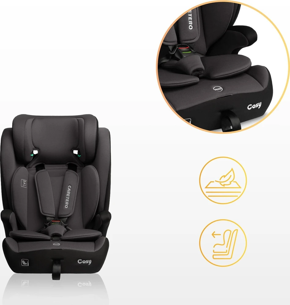 Caretero Cozy - autokėdutė 76-150 cm | žalsvai mėlyna