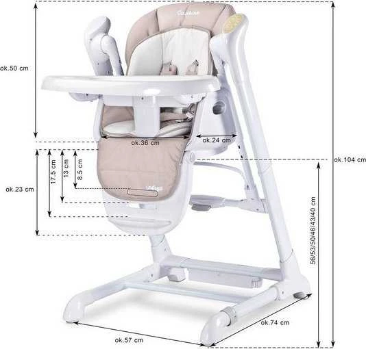 Caretero Maitinimo kėdutė - kūdikio sūpynės Indigo 2in1, juoda/žalia