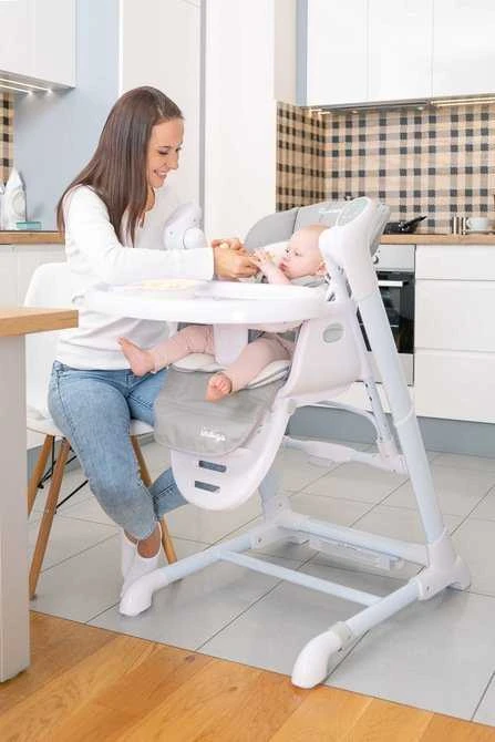 Caretero Maitinimo kėdutė - kūdikio sūpynės Indigo 2in1, juoda/žalia