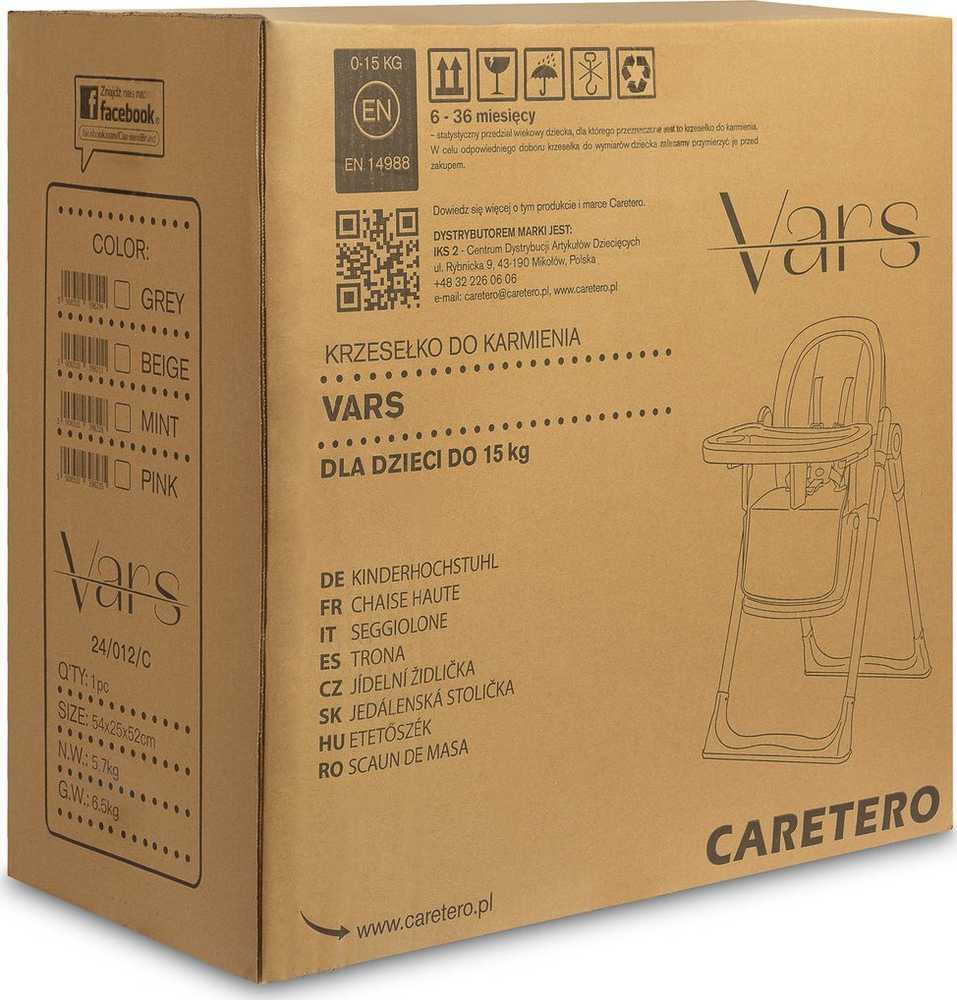 VARS smėlio spalvos CARETERO maitinimo kėdutė