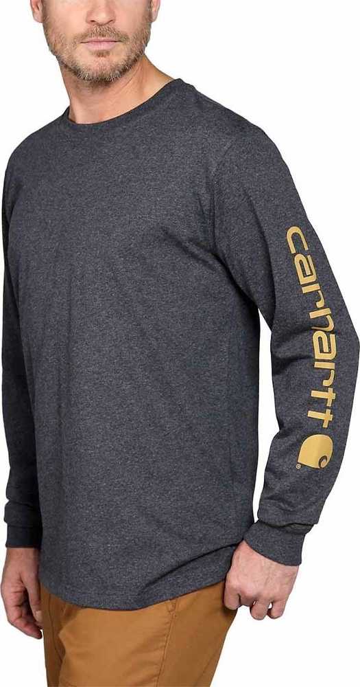 Carhartt Marškinėliai Carhartt Heavy Sleeve Logo Carbon Heather
