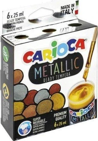 Carioca metallic tempera dažų rinkinys 6 spalvos