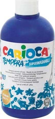 Tempera dažai buteliuke CARIOCA, 500 ml, tamsiai mėlyna sp.