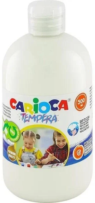 Tempera dažai buteliuke CARIOCA, 500 ml, balta sp.