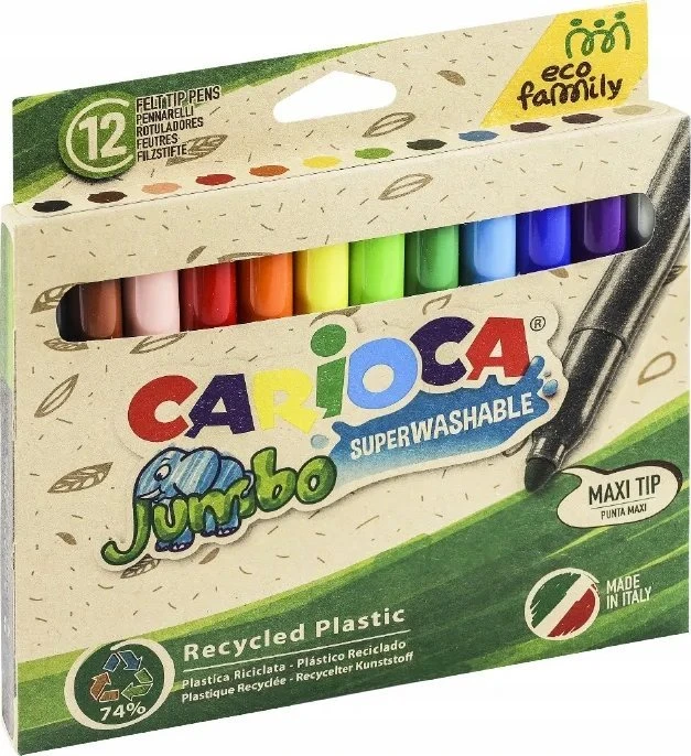 Carioca Jumbo EcoFamily Markers 12 spalvų