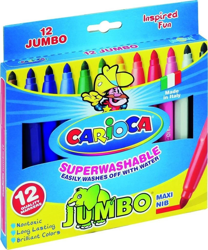 Flomasteriai CARIOCA JUMBO, 12 spalvų