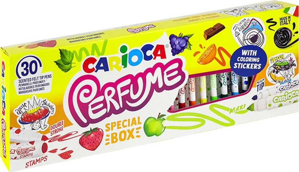 Kvepiantys flomasteriai CARIOCA Perfume Special, su antspaudais, 30 vnt./pak.