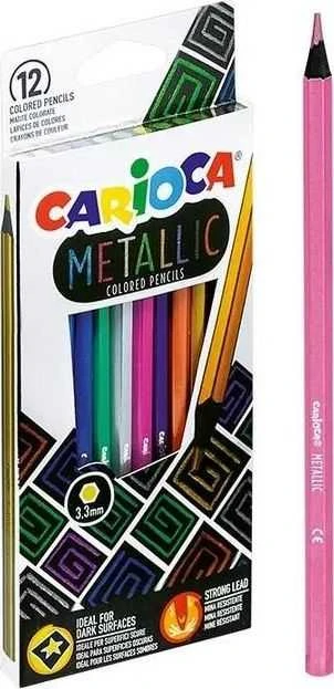 Spalvoti pieštukai CARIOCA Metallic, 12 vnt.