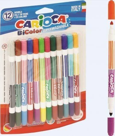 <strong>Flomasteriai Carioca Superwashable, dvipusiai, (12vnt=24spalvos) 1302-106</strong>