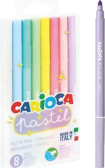 Flomasteriai CARIOCA PASTEL, 8 vnt.