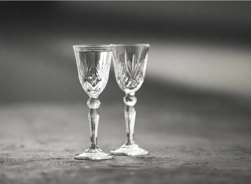 Lyngby Glas - krištolinės Melodia taurės - 5 cl - 4 vnt. rinkinys