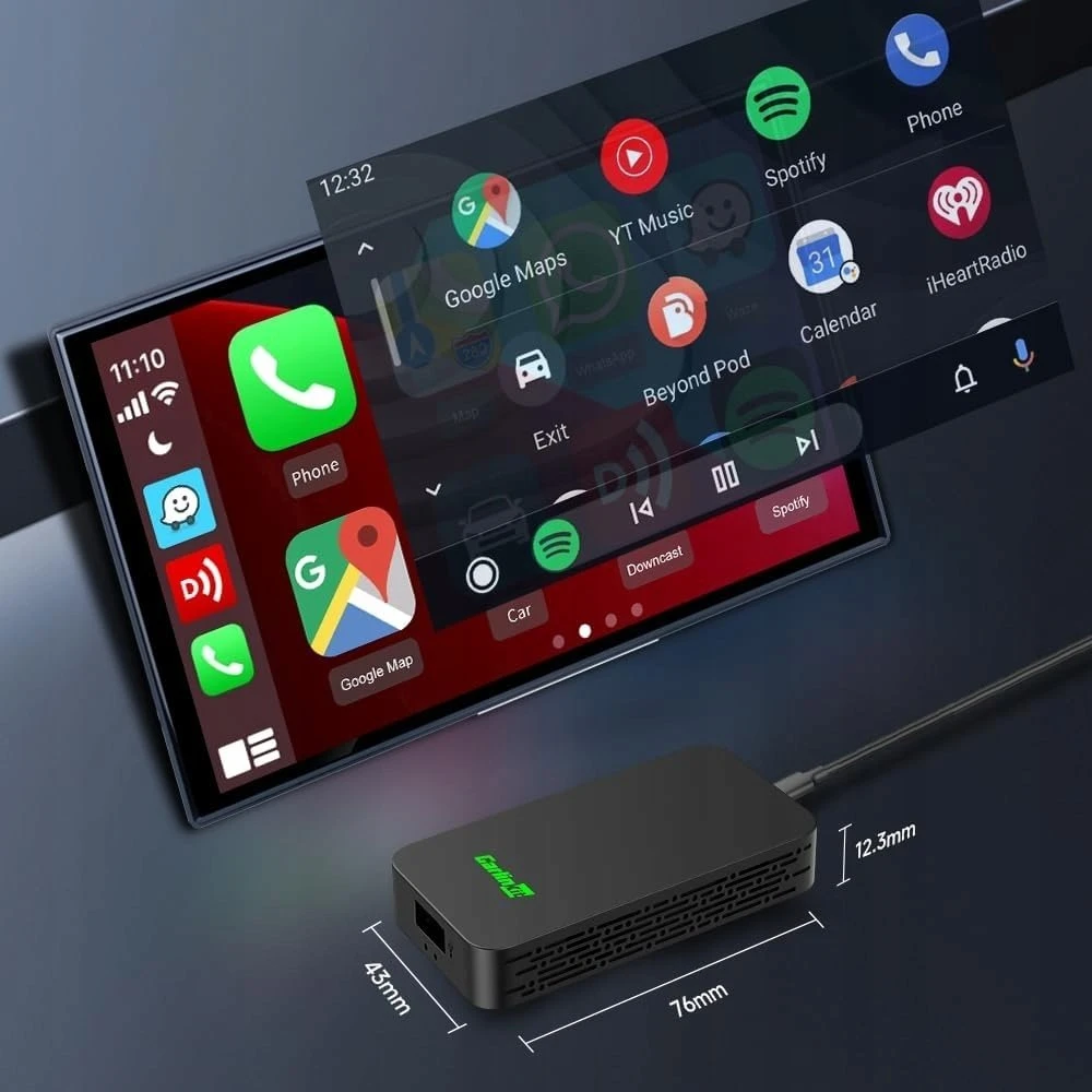 Carlinkit Adapteris 5.0 2Air Belaidis Carplay Android Auto Carlink 5 Juodas