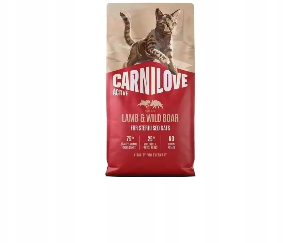 Carni Love Active Cat su ėriena ir šerniena Sterilised - sausa kačių dieta - 2kg