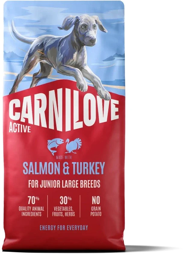 Carni Love Active Junior lašiša & kalakutiena Large - dry dog food - 12kg